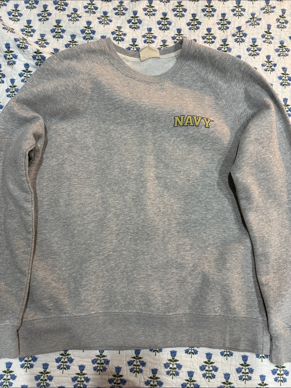 Naval Academy/Navy Gray Crewneck Sweatshirt